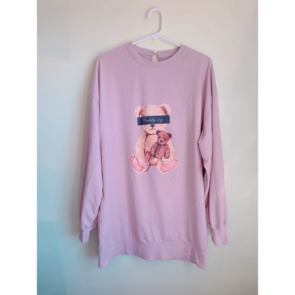 Ank Rouge oversized bear print pullover dress - Picture 1 of 3